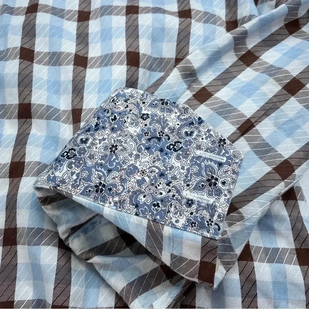 Thomas Dean shirt long sleeve button down mens Large 2671 - Picture 3 of 7